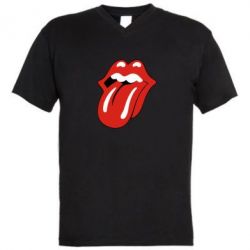 Чоловіча футболка з V-подібним вирізом Мова Rolling Stones - PrintSalon