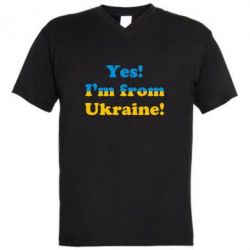 Мужская футболка  с V-образным вырезом Yes, I'm from Ukraine - PrintSalon