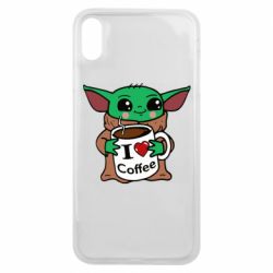 Чехол для iPhone Xs Max Yoda and a mug with the inscription I love coffee - PrintSalon