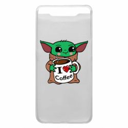 Чехол для Samsung A80 Yoda and a mug with the inscription I love coffee - PrintSalon