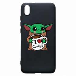 Чехол для Xiaomi Redmi 7A Yoda and a mug with the inscription I love coffee - PrintSalon