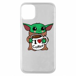Чехол для iPhone 11 Pro Yoda and a mug with the inscription I love coffee - PrintSalon