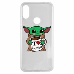 Чехол для Xiaomi Redmi Note 7 Yoda and a mug with the inscription I love coffee - PrintSalon