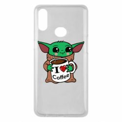Чехол для Samsung A10s Yoda and a mug with the inscription I love coffee - PrintSalon