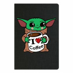 Блокнот с принто Yoda and a mug with the inscription I love coffee - PrintSalon