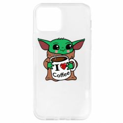 Чехол для iPhone 12 Pro Yoda and a mug with the inscription I love coffee - PrintSalon
