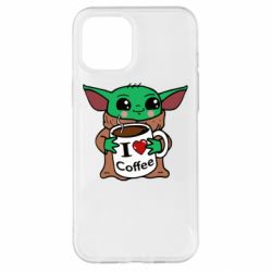Чехол для iPhone 12 Pro Max Yoda and a mug with the inscription I love coffee - PrintSalon