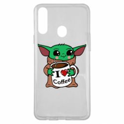 Чехол для Samsung A20s Yoda and a mug with the inscription I love coffee - PrintSalon