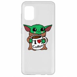 Чехол для Samsung A31 Yoda and a mug with the inscription I love coffee - PrintSalon