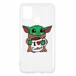 Чехол для Samsung M31 Yoda and a mug with the inscription I love coffee - PrintSalon