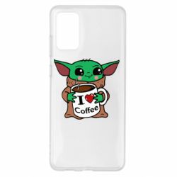 Чехол для Samsung S20+ Yoda and a mug with the inscription I love coffee - PrintSalon