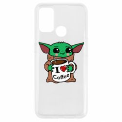 Чехол для Oppo A53/A32/A33 Yoda and a mug with the inscription I love coffee