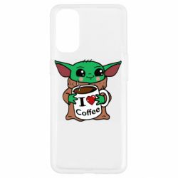 Чехол для Oppo Reno 4 Yoda and a mug with the inscription I love coffee - PrintSalon