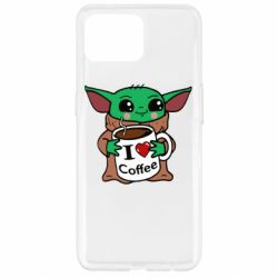 Чехол для Oppo Reno 4 Lite Yoda and a mug with the inscription I love coffee - PrintSalon