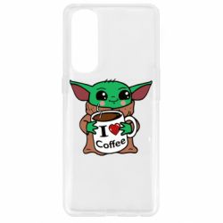 Чехол для Oppo Reno 4 Pro Yoda and a mug with the inscription I love coffee - PrintSalon