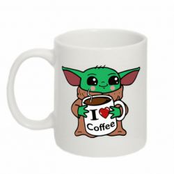 Чашка 320ml Yoda and a mug with the inscription I love coffee