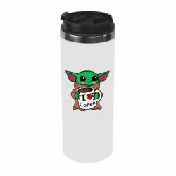 Термокружка Yoda and a mug with the inscription I love coffee - PrintSalon