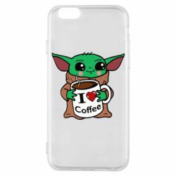 Чехол для iPhone 6/6S Yoda and a mug with the inscription I love coffee - PrintSalon