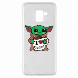 Чехол для Samsung A8+ 2018 Yoda and a mug with the inscription I love coffee - PrintSalon