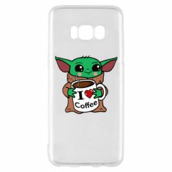 Чехол для Samsung S8 Yoda and a mug with the inscription I love coffee - PrintSalon