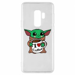 Чехол для Samsung S9+ Yoda and a mug with the inscription I love coffee - PrintSalon