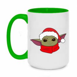 Чашка двухцветная 420ml Yoda santa - PrintSalon