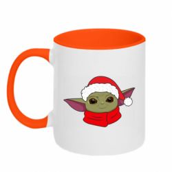 Чашка двухцветная 320ml Yoda santa - PrintSalon