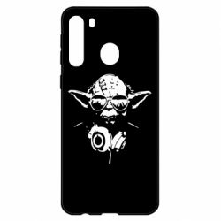 Чехол для Samsung A21 Yoda в наушниках - PrintSalon
