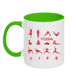 Чашка двокольорова Йога life 2 - PrintSalon