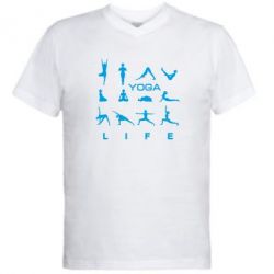 Чоловіча футболка з V-подібним вирізом Йога life 2 - PrintSalon