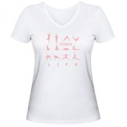 Жіноча футболка з V-подібним вирізом Йога life 2 - PrintSalon