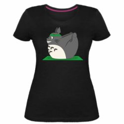 Женская премиум футболка Yoga totoro - PrintSalon