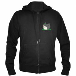 Мужское худи на молнии Yoga totoro - PrintSalon