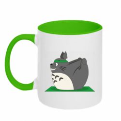 Чашка двухцветная 320ml Yoga totoro - PrintSalon