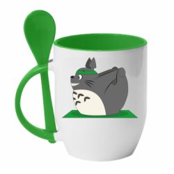 Чашка с ложкой Yoga totoro - PrintSalon