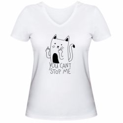 Женская футболка с V-образным вырезом You cant stop me - PrintSalon