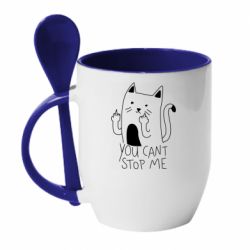Чашка с ложкой You cant stop me - PrintSalon