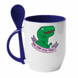 Чашка с ложкой You look nice today - PrintSalon