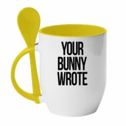 Чашка з ложкою Your bunny wrote - PrintSalon