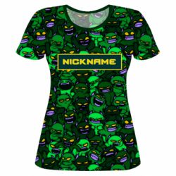 Женская футболка 3D Your Nickname CsGo backraund mp9 impire - PrintSalon