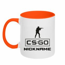 Чашка двухцветная 320ml Ваш псевдоним в игре CsGo - PrintSalon