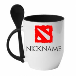 Чашка с ложкой Your nickname Dota2 - PrintSalon