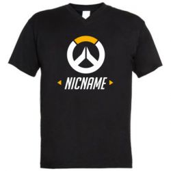 Мужская футболка  с V-образным вырезом Your Nickname Overwatch - PrintSalon