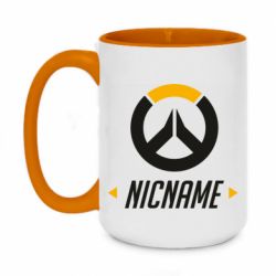 Чашка двухцветная 420ml Your Nickname Overwatch - PrintSalon