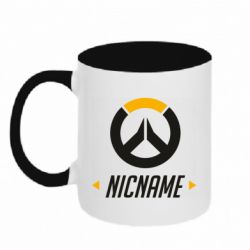 Чашка двухцветная 320ml Your Nickname Overwatch - PrintSalon