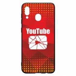 Чехол для Samsung A20 Youtube low poly - PrintSalon