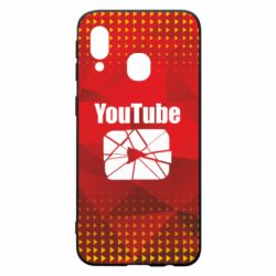 Чехол для Samsung A40 Youtube low poly - PrintSalon