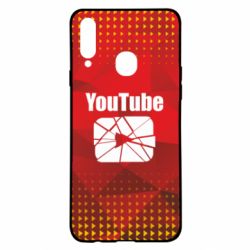 Чехол для Samsung A20s Youtube low poly - PrintSalon