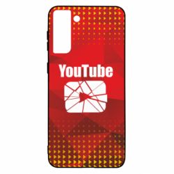 Чехол для Samsung S21+ Youtube low poly - PrintSalon