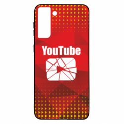 Чехол для Samsung S21 Ultra Youtube low poly - PrintSalon
